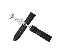 ROWCES Correas de reloj de cuero Pulsera de reloj universal de 12-24mm con hebilla de mariposa Accesorios para relojes de hombre, 15mm