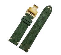 ROWCES Reloj de pulsera de cuero con patrón de avestruz hecho a mano, fino y suave, 18mm, 20mm, 22mm, accesorios para reloj de hombre, 22mm