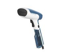 Rowenta Access Steam First DR6130 - Cepillo de vapor, plancha vertical 1300 W, depósito 70 ml, elimina arrugas, olores y desinfecta, accesorio prendas delicadas y gruesas, cable de 2.6 m, blanco azul