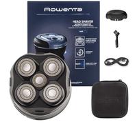Rowenta Barber Experience, Afeitadora de Cabeza, 5 cabezales con cuchillas de recubrimiento de titanio, apura hasta 0,1 mm, autonomía de 80 min, resistente al agua, neceser de viaje, TN3110E0