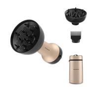Rowenta Curl Harmony de Rowenta, Difusor de aire caliente, 3 en 1, Para cabellos rizado, Diseño ergonómico, 3 accesorios y neceser