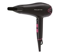 Rowenta CV5713 Motion Dry Secador de pelo, 2200 W, secado rápido, 6 ajustes, boquilla de peinado, nivel de aire frío, ligero, rejilla extraíble, cable largo, negro/rosa