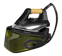 Rowenta Easy Steam - Centro de planchado, Alta presión 6 bares, Golpe de vapor 270 g/min, Vapor continuo 110 g/min, Suela Airglide con depósito de 1.4 L, Modo Eco, Negro/Verde, VR7360