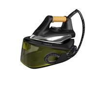 Rowenta Easy Steam Centro planchado alta presión 6 bares, golpe de vapor 270 g/min, vapor continuo 110 g/min suela Airglide con depósito de 1.4 L y Modo Eco, Negro/Verde
