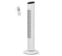 Rowenta Eole Ultra - Ventilador de Torre Silencioso, con Mando a Distancia, 40 W de Potencia, Hasta 6 Metros de Rango, Función Nocturna, Panel de Control Electrónico, Inteligente, Blanco VU6871