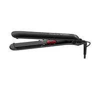 Rowenta Karl Lagerfeld SF161L Easyliss - Plancha de pelo (funcionamiento con un solo botón, revestimiento de cerámica turmalina, sistema de placas móviles, función recta y rizado, constante 200 °C), color negro y rojo