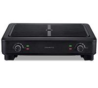 Rowenta KG900812 Smokeless Grill - Parrilla, 70% menos de humo, menos olores, 2 zonas de cocción independientes, 2000 W, color negro