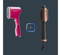 Rowenta Promo Pack Cepillo de aire 2 en 1 Reverso + Cepillo de vapor Pure Pop Rosa
