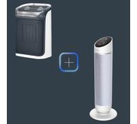 Rowenta Ventilador de torre 3 en 1 Silent Comfort HQ8120 | Calefactor, ventilador y filtro de aire, modo de calefacción ecológica, modo inteligente, mando a distancia, temporizador, apagado
