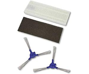 Rowenta Set 2 Filtros y Cepillo Explorer Serie 40 y 20 ZR720001 Cepillos laterales y Filtro Robot Explorer Serie 40 y Serie 20, negro y blanco