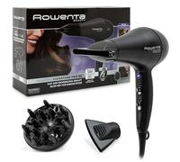 Rowenta Signature Pro - Secador de pelo profesional, motor AC de 2200W, función Iónica, 2 Velocidades y 3 Ajustes de temperatura con boquillas concentradoras y difusor, Color Negro, CV7840