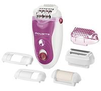 Rowenta Silence Soft EP5660, Depiladora con 24 Pinzas Alta Precisión, Tecnología Micro-Contact para depilación eficaz y sin dolor, Luz LED Frontal, 2 Velocidades, Cabezales Multifunción, Rosa y Blanco