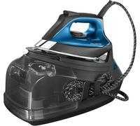 Rowenta Silence Steam Pro, Centro de planchado vertical, 7.5 bares, golpe de vapor de 480g/min, tecnología silenciosa, desinfecta, vapor con caldera, Color Gris y Azul, DG9160