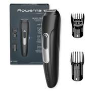 Rowenta Stylis, recortadora de barba, cuchillas inox TN2804 | Barbero, cuchillas de acero inoxidable autoafilables, 2peines regulables, ajuste de precisión, Color: Negro
