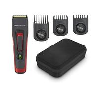 Rowenta TN5221 ADVANCER - Estilo, recortador de barba y cabello, 45 ajustes, cuchillas autoafilantes, 120 min autonomía, negro/rojo