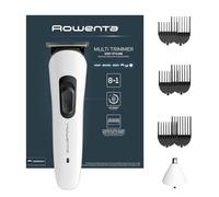 Rowenta Trim & Style, recortadora multifunción, cuchillas inox TN8934 | Multiaccesorios para hombre, cuchillas de acero inoxidable autoafilables, 6 peines fijos, accesorio apra nariz, Color: Negro