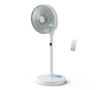 Rowenta Turbo Silence Compact 3D Nomad, Ventilador de pie 3 en 1, Uso con o sin cable, Silencioso, 3 alturas, 20 velocidades, 3 modos automáticos y temporizador de 12 horas, QV5050F0