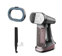 Rowenta - Vaporizador de hierro para ropa, vaporizadores de mano 3 en 1, vaporizador de ropa, planchado, removedor de pelusas, tanque de 7.8 onzas, 1875 vatios, apagado automático, negro y rosa