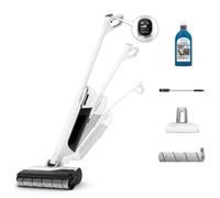 Rowenta X-Clean 12, Aspiradora Fregona Eléctrica Sin Cable, Blanco | Pantalla LCD con guía, Tecnología antienredos de Pelo Clean Cut, Ultraligera, Abatible 180 Grados, Autolimpieza, GZ7267