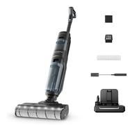 Rowenta X-Clean 5, Aspiradora Fregona Eléctrica Sin Cable con Tecnología Wet & Dry, Aspira y friega 2 en 1, Luces led para detectar polvo en rincones, Secado en caliente, Negro, GZ5555EE