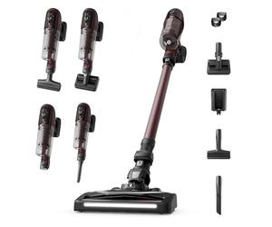 Rowenta X-Pert 6.80, Aspiradora Escoba Sin Cable, Autonomía de 60 min, Limpieza 4 en 1, Ligera Solo 1,4 kg, Accesorios para Mascotas, Contenedor de Polvo extraíble y Lavable, Burdeos, RH6483E0