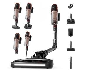 Rowenta X-Pert 6.80 Flex, Aspiradora Escoba Sin Cable, Negra y Burdeos | Autonomía hasta 60 Minutos, Con Luces LED, Limpieza 4 en 1, Ligera, Smart Control Display, Modelo Animal Flex, RH6495
