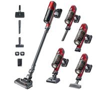 Rowenta RH6877WO aspiradora de pie y escoba eléctrica Aspiradora escoba 2 en 1 Batería Secar Sin bolsa 0,55 L Rojo, Gris