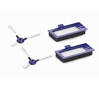 Rowenta ZR7101ES - Pack de 2 cepillos laterales y 4 filtros, accesorios para smart force extreme robot aspirador (2 filtros de polvo fino y 2 de foam)