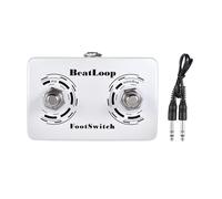 Rowin Beatloop dual Footswitch aleación de zinc Compacto CONTROLADOR DE PEDALO PEDAL para Beatloop Recorder con cable de 6.35 mm y interruptor dual para shows en vivo Producción y