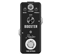 Rowin Pedal analógico Micro Boost para amplificación de señal pura de guitarra eléctrica, tamaño mini, True Bypass