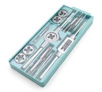 Rowiz 12 unids/set Tap and Die Set Combinación de acero de aleación Herramientas manuales de tamaño métrico Taper recto Herramientas de escariador con llave de grifo ajustable