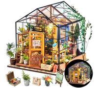 ROWOOD Casa De Muñecas En Miniatura Invernadero con Luz | DIY Miniature House Maquetas para Montar Manualidades De Madera | Regalos De para Adultos, Mujeres, Niñas (Cathy's Flower House)