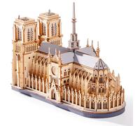 ROWOOD Rompecabezas de madera 3D - Kit de modelo de arquitectura de la catedral de París, juego de construcción gótica para adultos y adolescentes, decoración del hogar y regalo único