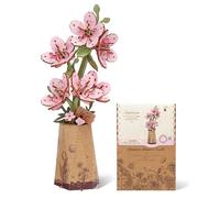 rowood Sakura - Puzzle 3D de madera con flores artificiales, juego de manualidades para adultos, niños, maquetas para decoración del hogar, idea de regalo creativa para el día de la madre, día de San
