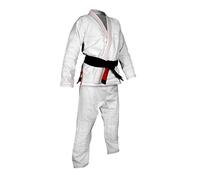 ROX Fit BJJ Gi Trajes con Blanco sin cinturón para Competencia Gi - Traje de Jiu-Jitsu brasileño, Color Blanco con Costuras Rojas, tamaño A2 White Suit with Red Stitching