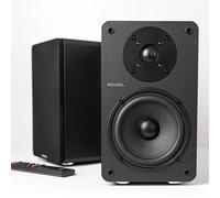 Roxel Onyx Altavoz de estantería Activo 100 vatios RMS, 2.0 Canales, transmisión inalámbrica BT, RCA, HDMI ARC, USB, Cable de Altavoz de 3 Metros, Sonido dinámico para películas, música, Altavoz de o