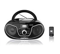 Roxel RCD-S70BT - Reproductor de CD Boombox portátil con control remoto, radio FM, reproducción de MP3 USB, entrada AUX de 3,5 mm, conector para auriculares, pantalla LED, transmisión inalámbrica de