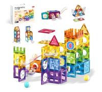 ROXENDA 101 Piezas Magnéticas de Construcción - Juguete Educativo Stem para niños. con imanes potentes, Ideal para Juegos interactivos Familiares y Desarrollo de Habilidades espaciales.