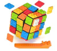 ROXENDA Brick 3x3 Cubo de Velocidad, Cubo Magique con Piezas Desmontables, Juguete Educativo para Niños - Estimula el Pensamiento Lógico y la Coordinación Manual