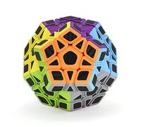 ROXENDA Dodecaedro Cube, Pentagonal Speed Cube - Fácil Giro & Juego Suave & Colores Vívido (Fibra de Carbon)