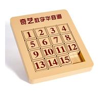 ROXENDA Klotski Puzzle, Math Puzzle Magnético Klotski 4X4 Juguete Número Rompecabezas Digital Huarong Road, Juego Rompecabezas de Bloque Deslizante para Niños (4X4)