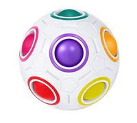 ROXENDA Rainbow Ball Magic Ball, Juego de Habilidad Bola de Rompecabezas - Cerebro Teaser y Bola de Estrés para Niños y Adultos (Blanco)