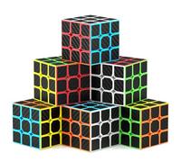 ROXENDA Speed Cube Set, Velocidad de 3x3 Pirámide 6Pcs, Super-Durable con Colores Vivos, Giro Fácil y Juego Suave (Fibra de Carbono)