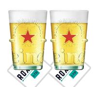 Roxley Heineken Silver Pint Glass X2 Lager Cerveza Vasos Edición 2023
