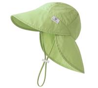 RoxNvm Gorro Filtro UV Bebe, Gorros Proteccion UV Bebe Algodón, Ajustable Gorro Bebe UPF 50, Protección Cuello Verano Chapeu Criança UV para 6 Meses-2 Año (Verde)
