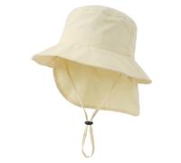 RoxNvm Gorro Pescador Niño, Gorro Bebe Sol con Protección para el Cuello, Ajustable Gorros Proteccion UV Bebe UPF 50, Sombrero Pescador, Gorros Playa Chapeu Criança para 2 a 4 Años (Blanco)