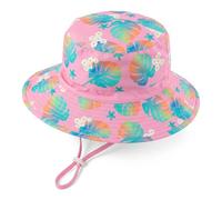 RoxNvm Gorro Pescador Niño, Sombrero Niño, Gorro Bebe Sol Ajustable, Sombrero Pescador, UPF 50+ Gorros Playa Chapeu Criança Filtro UV Bebe para Niños y Niñas de 3 a 8 Años (Planta)