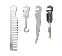 Roxon FT08 Construya Su Propio Accesorio Multiherramienta para la Multiherramienta Flex (4 Piezas Un Juego Incluido Peine, Punta Marlin, Mini Cepillo, Gancho) Bueno Para Exteriores Y Campamentos