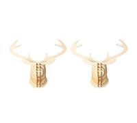 Roxvue 2 Piezas Cabeza de Ciervo de Madera Rompecabezas de Madera 3D de Alce de Navidad Chip de Madera DIY Adornos de DecoracióN Al Aire Libre Regalo