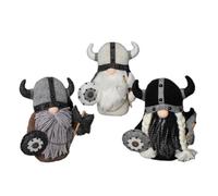 Roxvue 3piezas Halloween Viking Warrior GNOME Doll Otoño Granja GNOME Decoración de Felpa Interior Lindos Gnomos de Estilo Escandinavo
